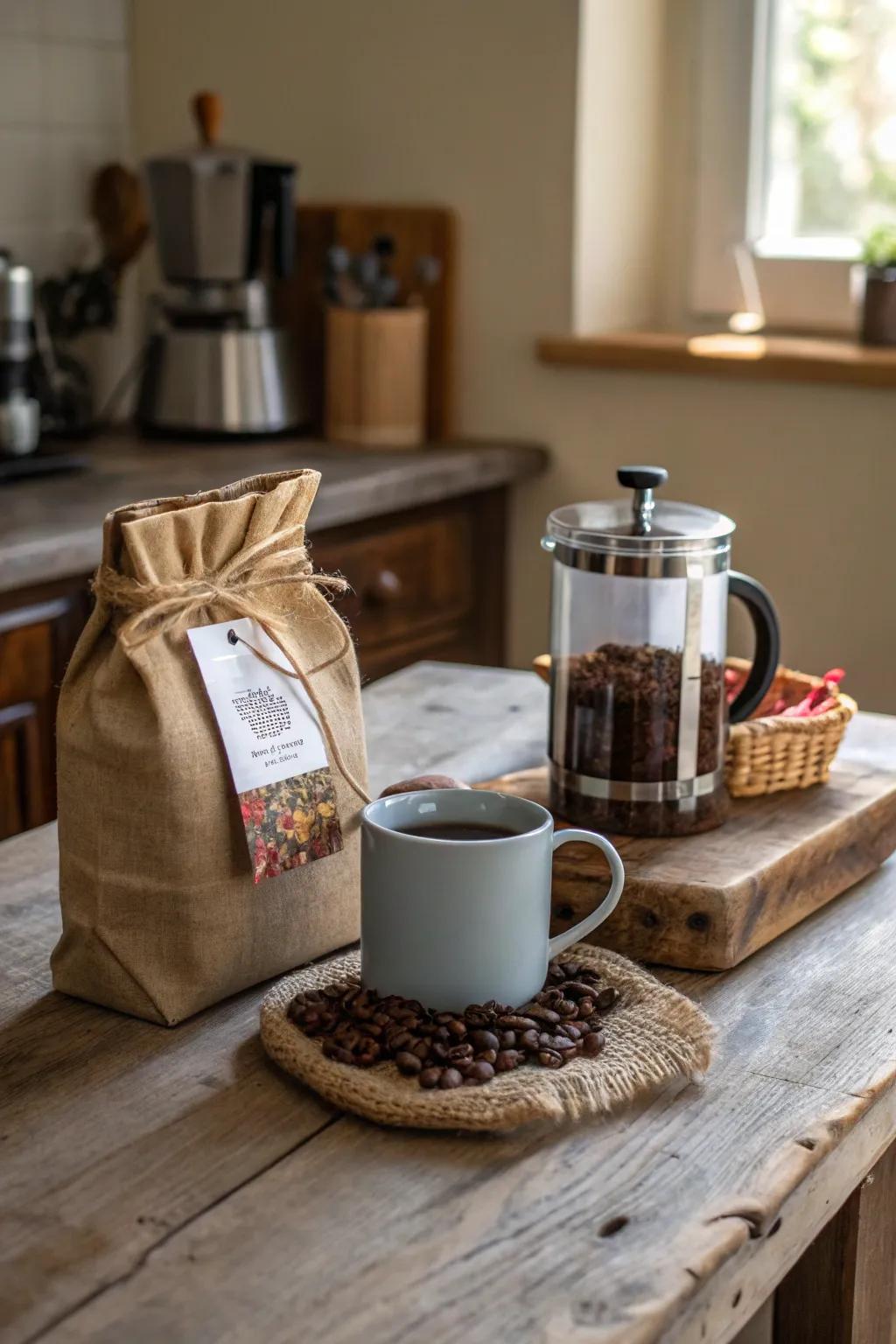 A coffee fanatic's dream present sack.