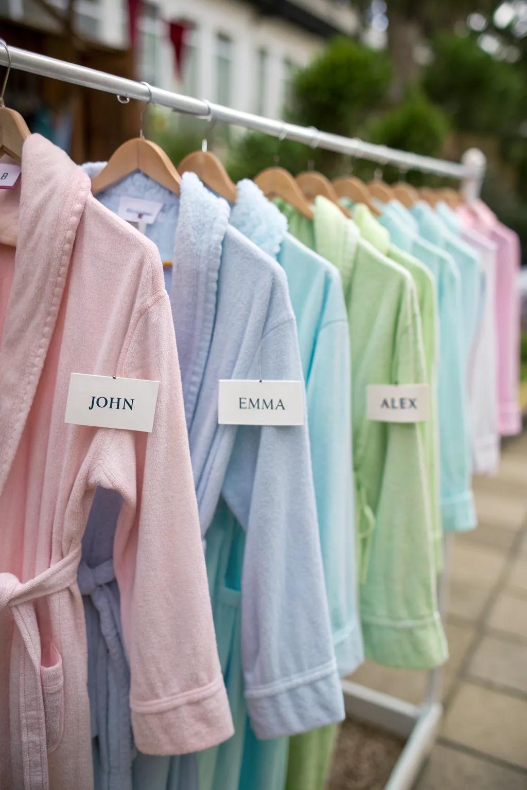 Custom gowns introduce an element of luxury to the spa day experience.