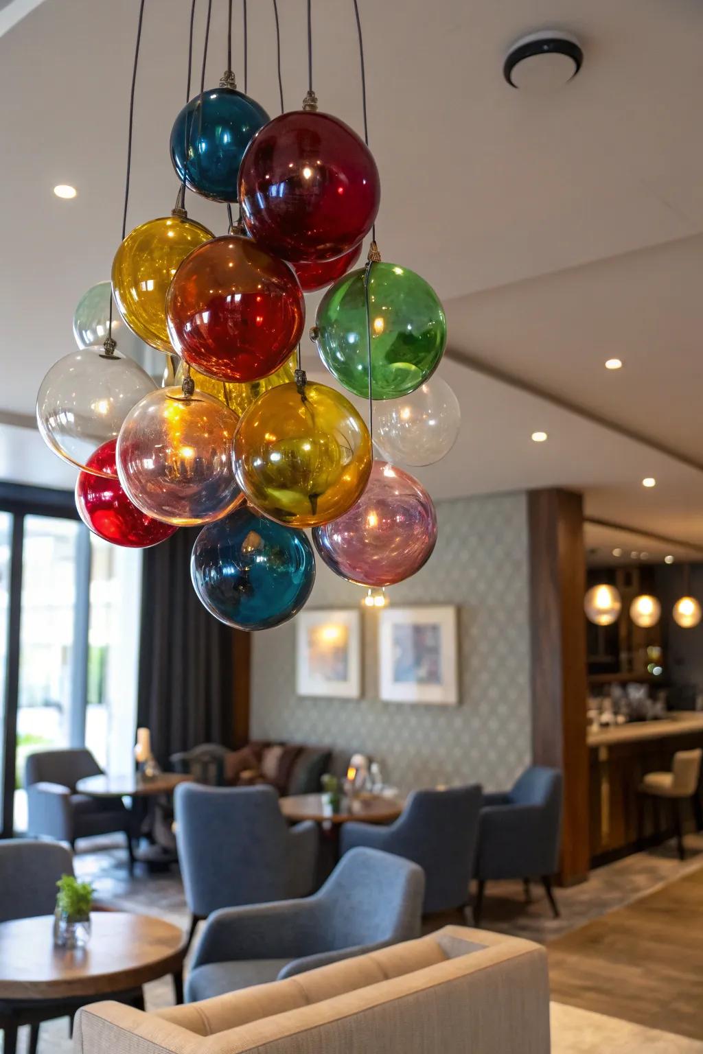 Bring a playful touch to your space with grouped reflective spheres.