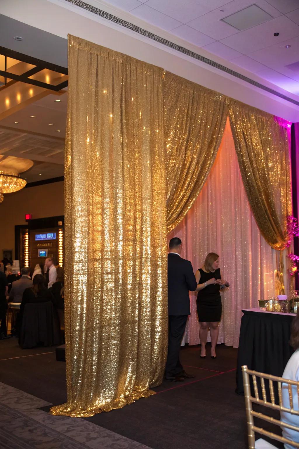 A captivating gold background, ideal for capturing unforgettable party moments.