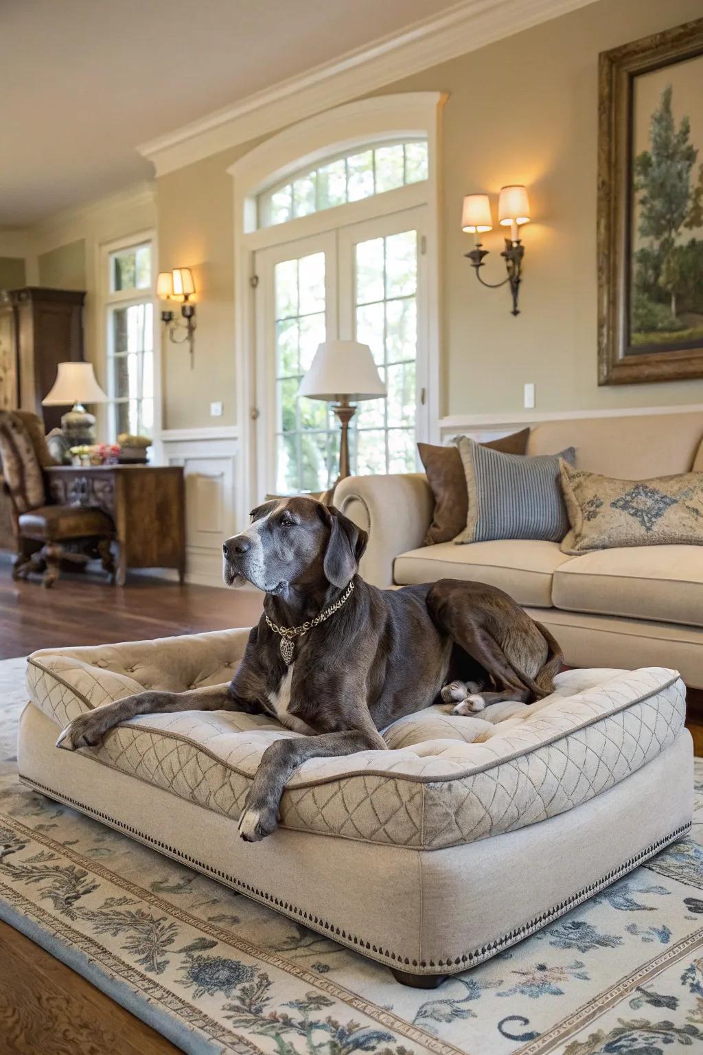 Sofa-style beds offer the best mix of luxury and comfort for your Great Dane.