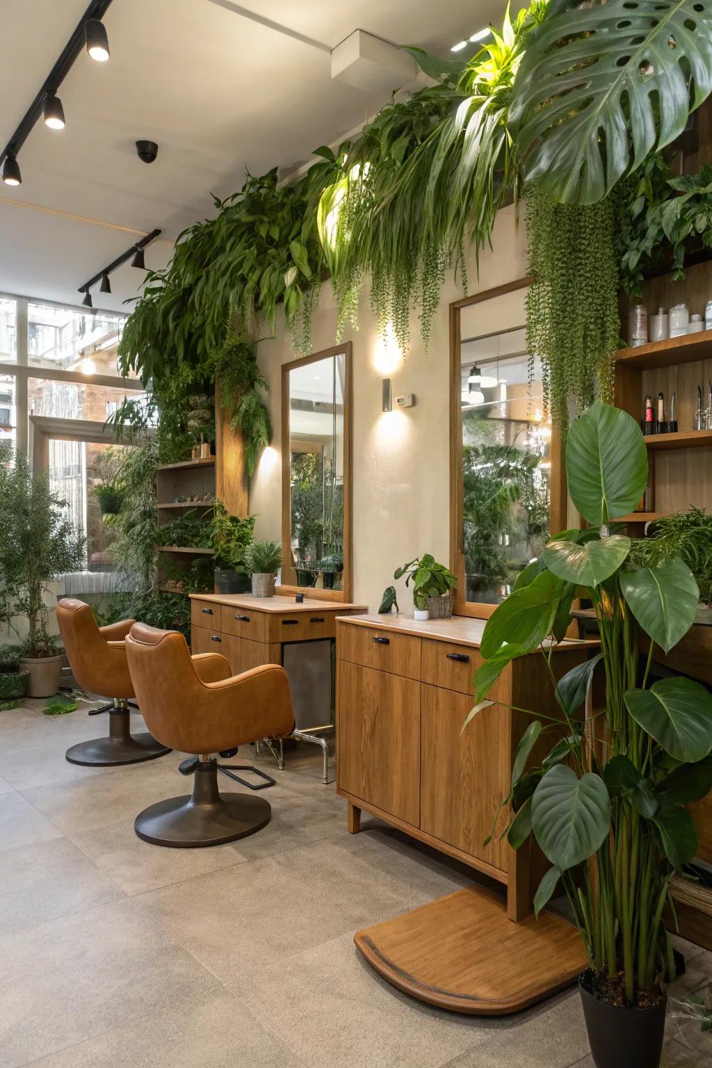 Natural elements bring a calming effect to your salon.