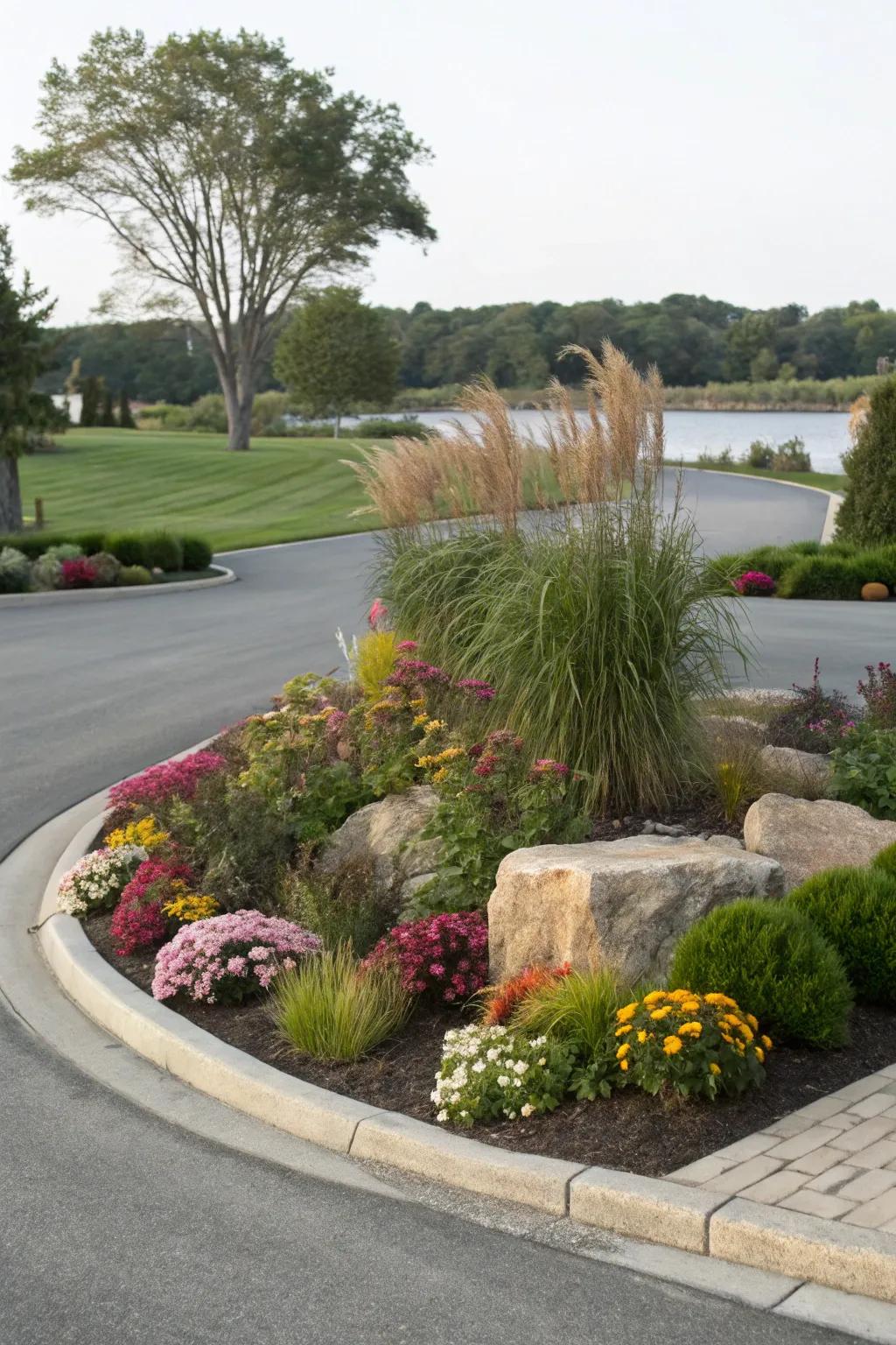 A focal point island retreat brings a hint of luxury to your driveway.