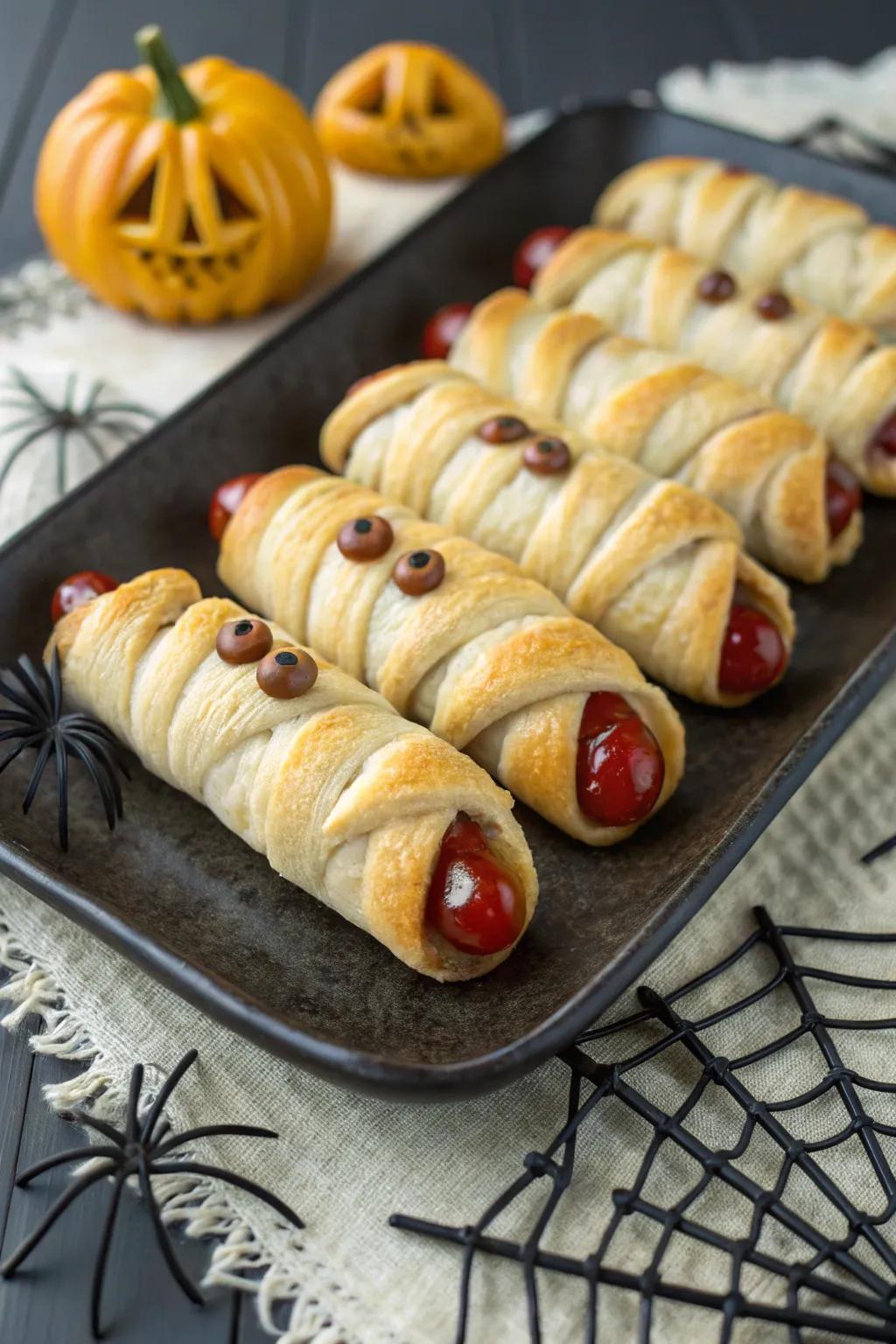Wrapped-up franks that strike a balance between being charming and spine-chilling.