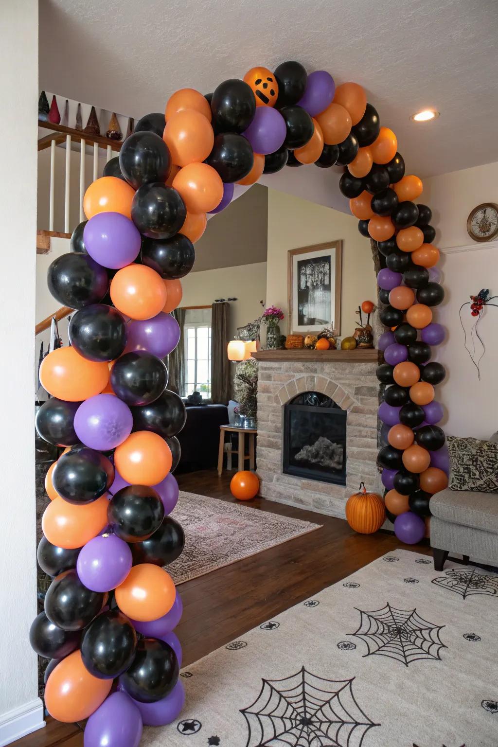 Balloon features introduce a cheerful and festive aspect.