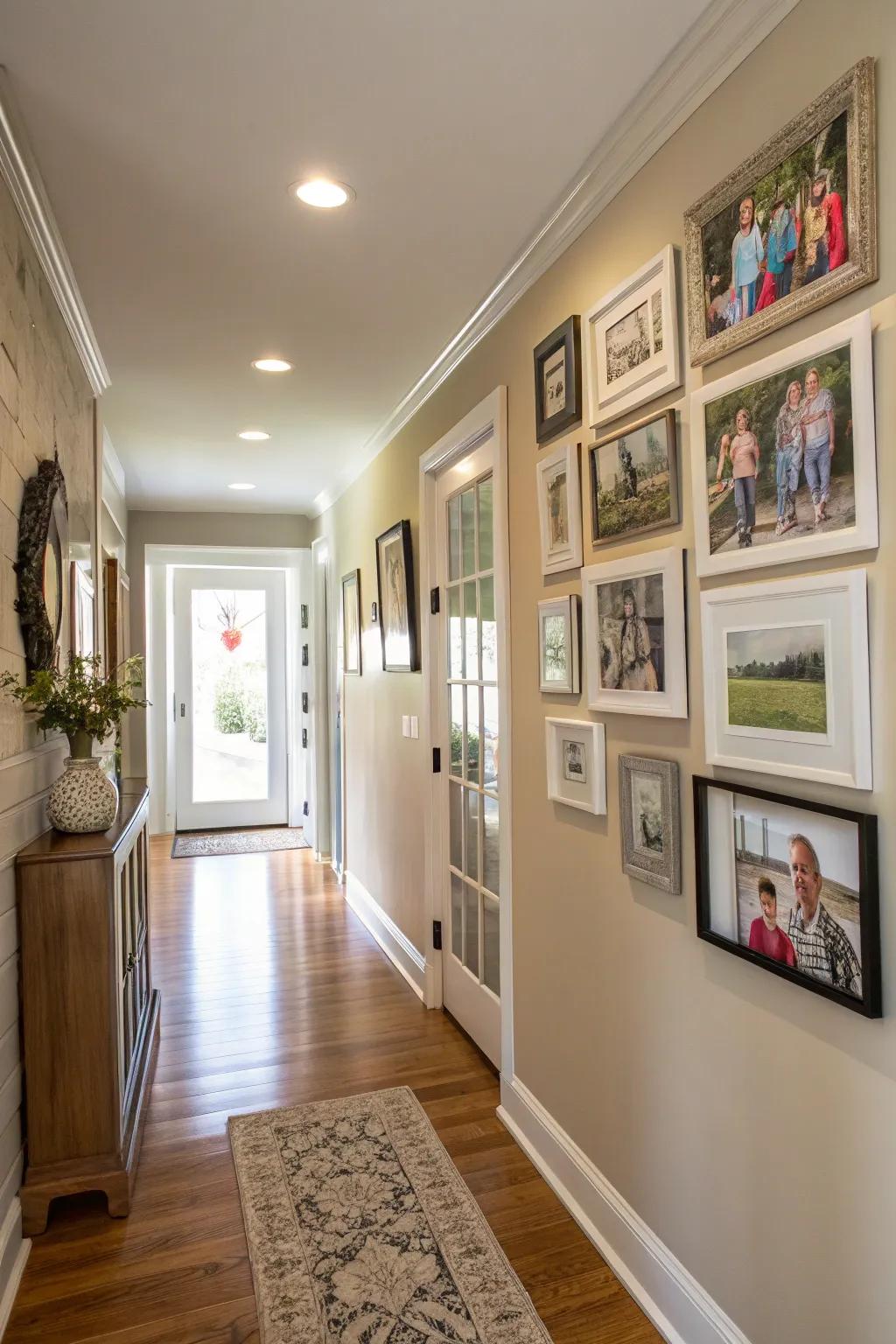 With a gallery wall, your hallway becomes a curated art space reflecting personal style.