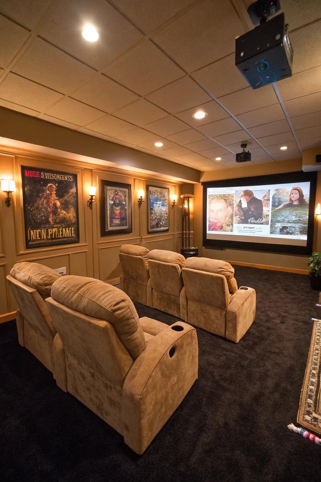 Transform your basement into a home theater haven for remarkable movie experiences.