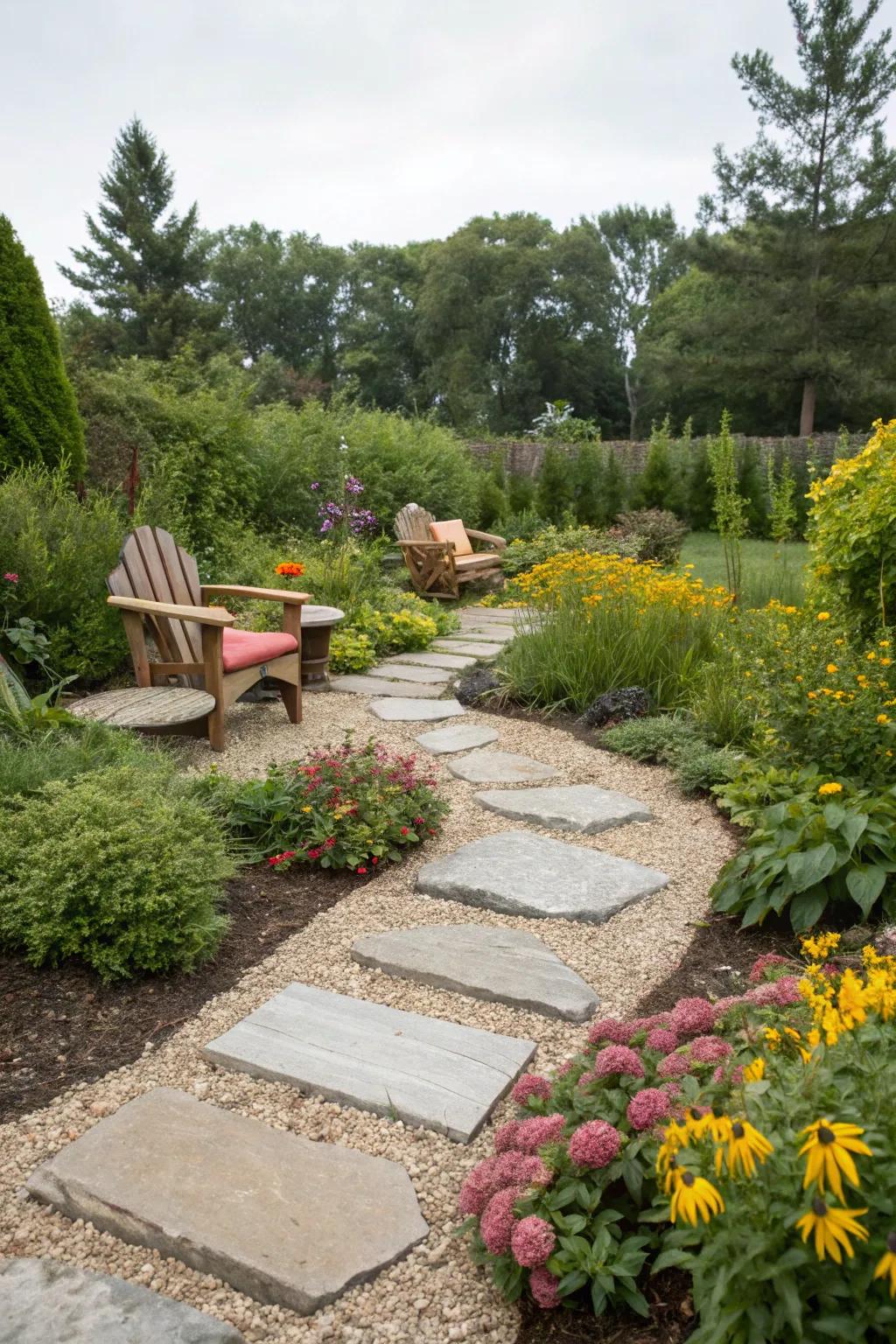 Stepping stones create an enchanting and functional pathway through your garden.