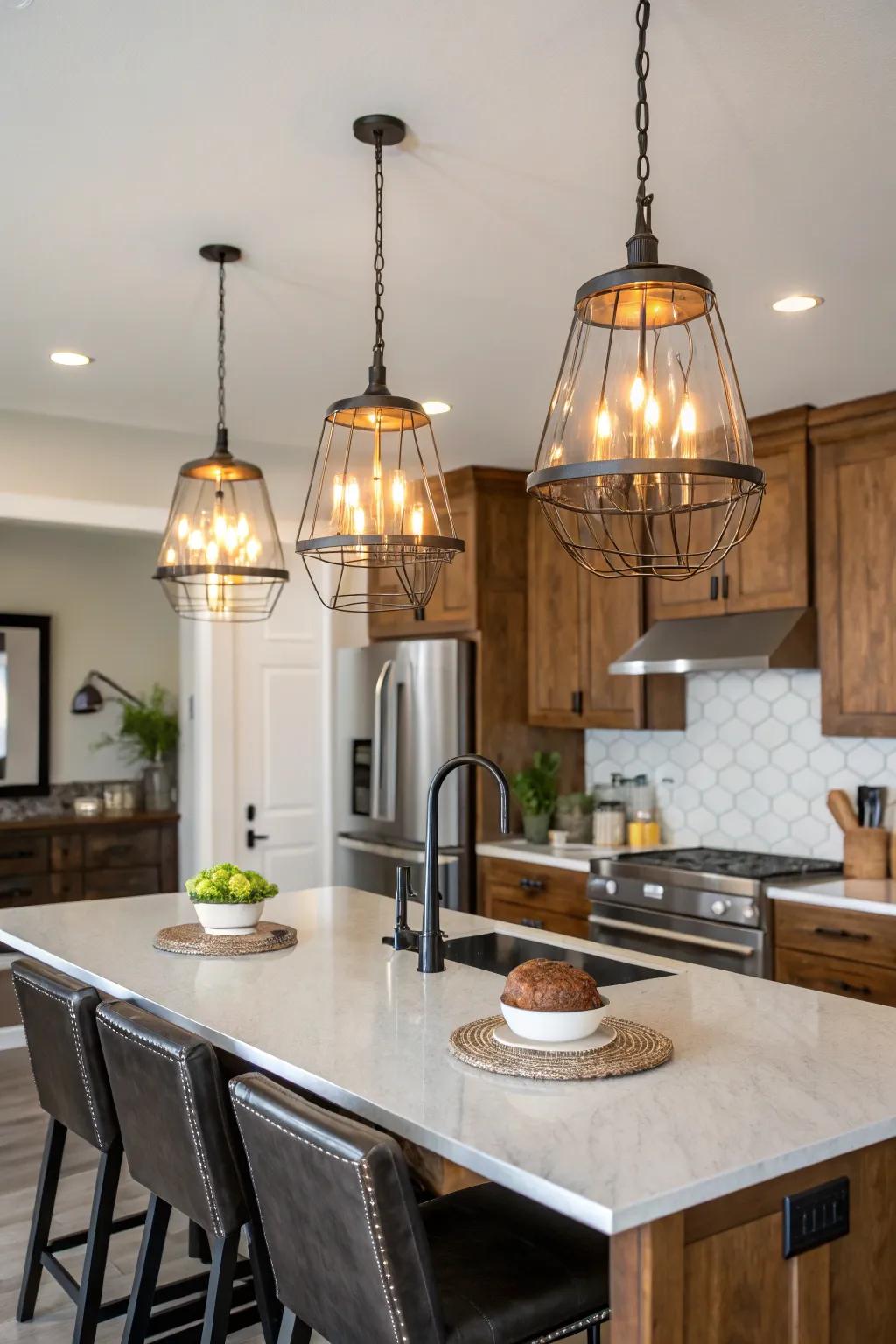 Distinctive light installations contribute both practicality and a hint of sophistication.