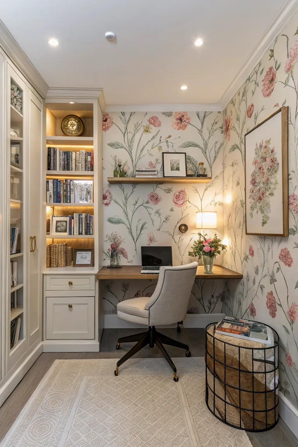 Floral touches bring a bit of nature and beauty into your workspace.