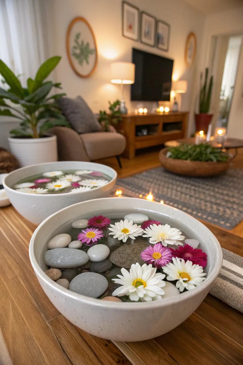 Pamper yourself with a calming DIY foot bath.