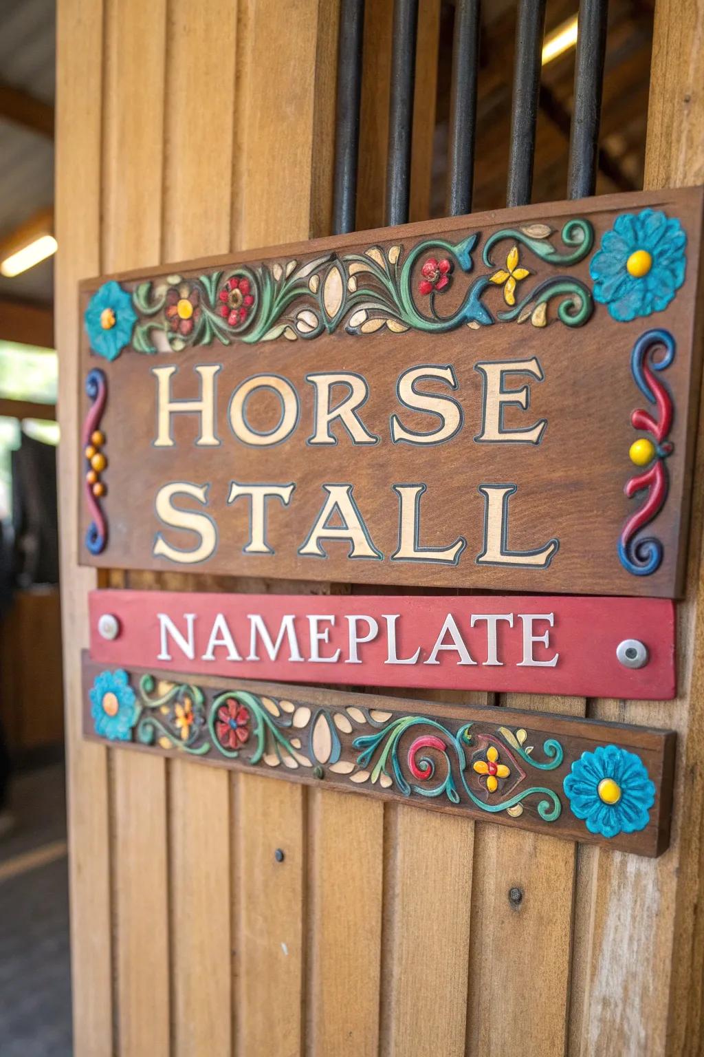 Personalized nameplates infuse a personal element into your horse's stall.