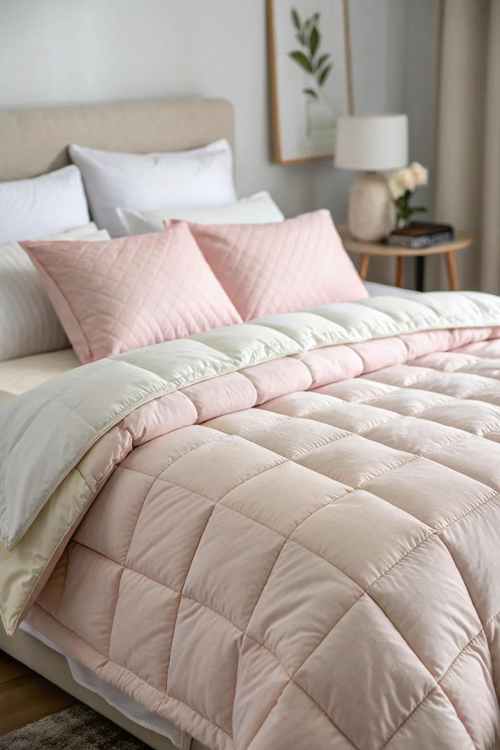 Layering beddings provides a sense of indulgent hotel living.