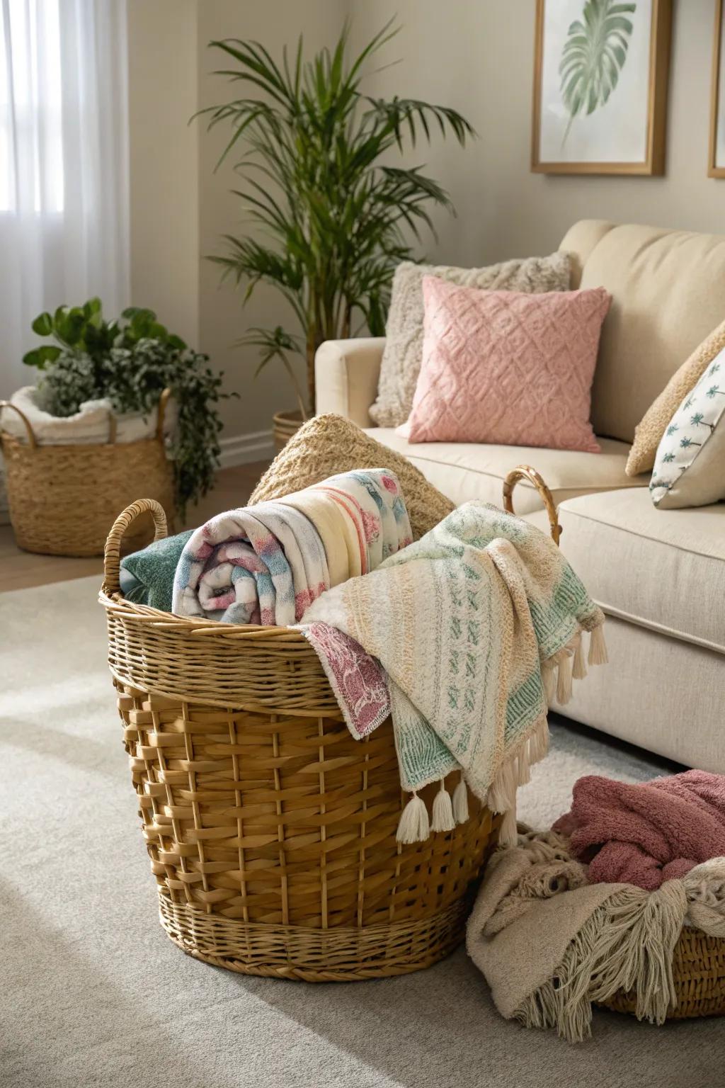 Practical storage meets inviting allure.