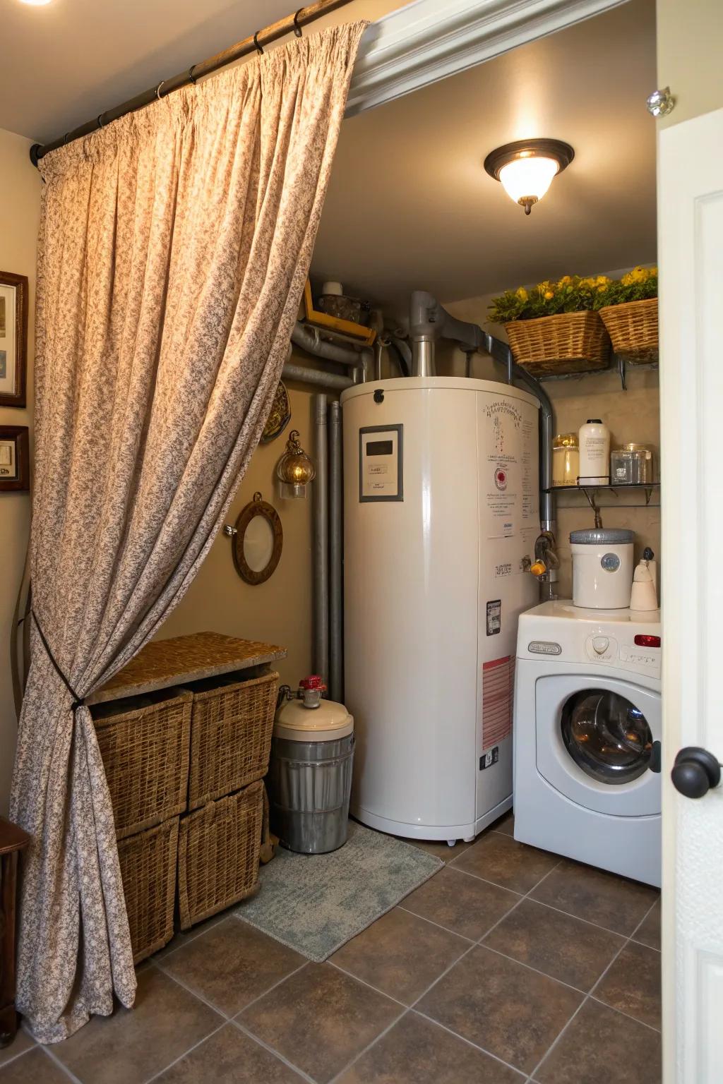 Curtains deliver a fast and budget-friendly hiding solution.