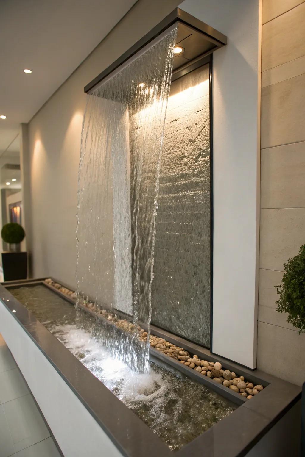 A wall-mounted cascade turns your wall into a living work of art.