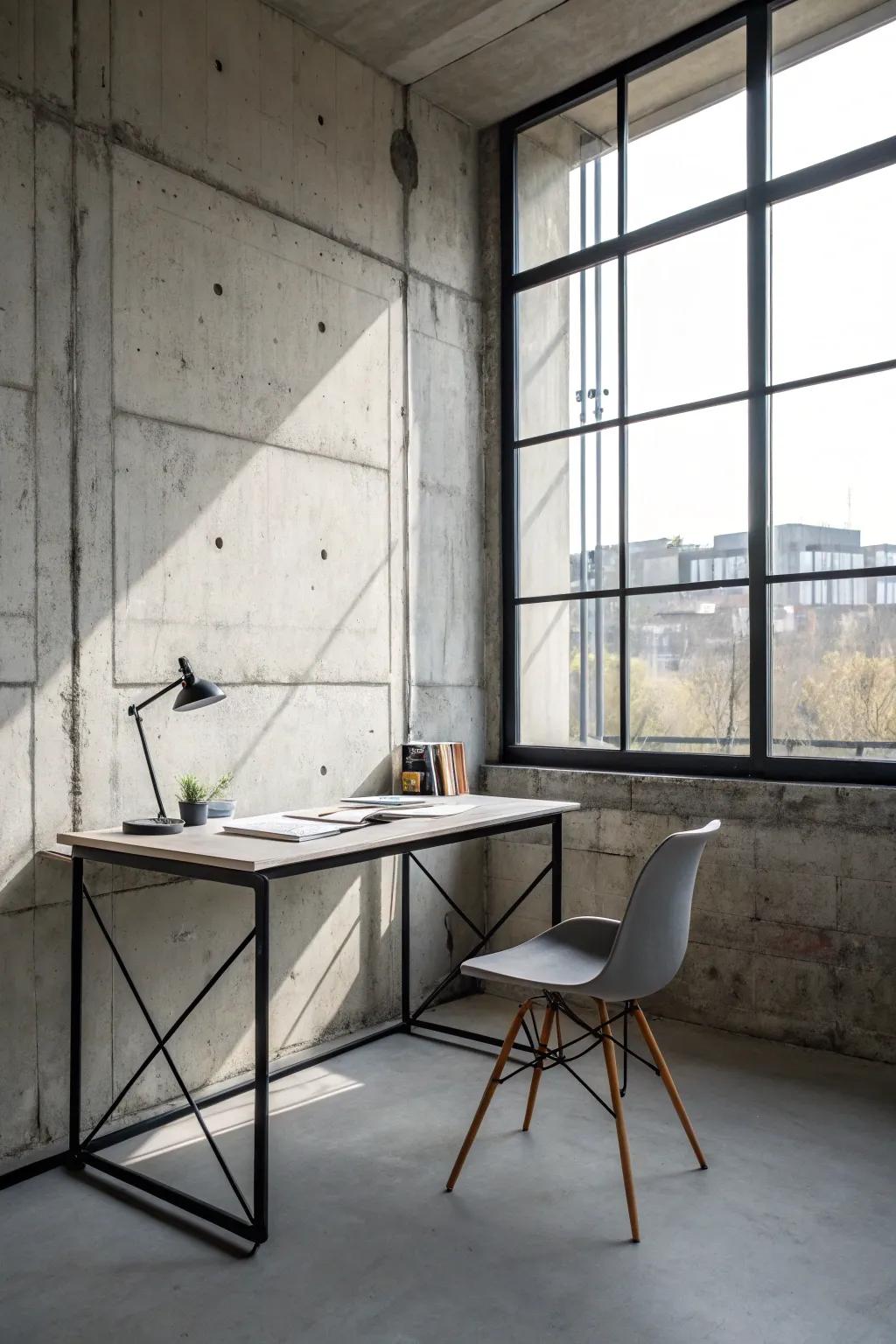 Minimalist design encounters industrial flair with this metal frame desk.