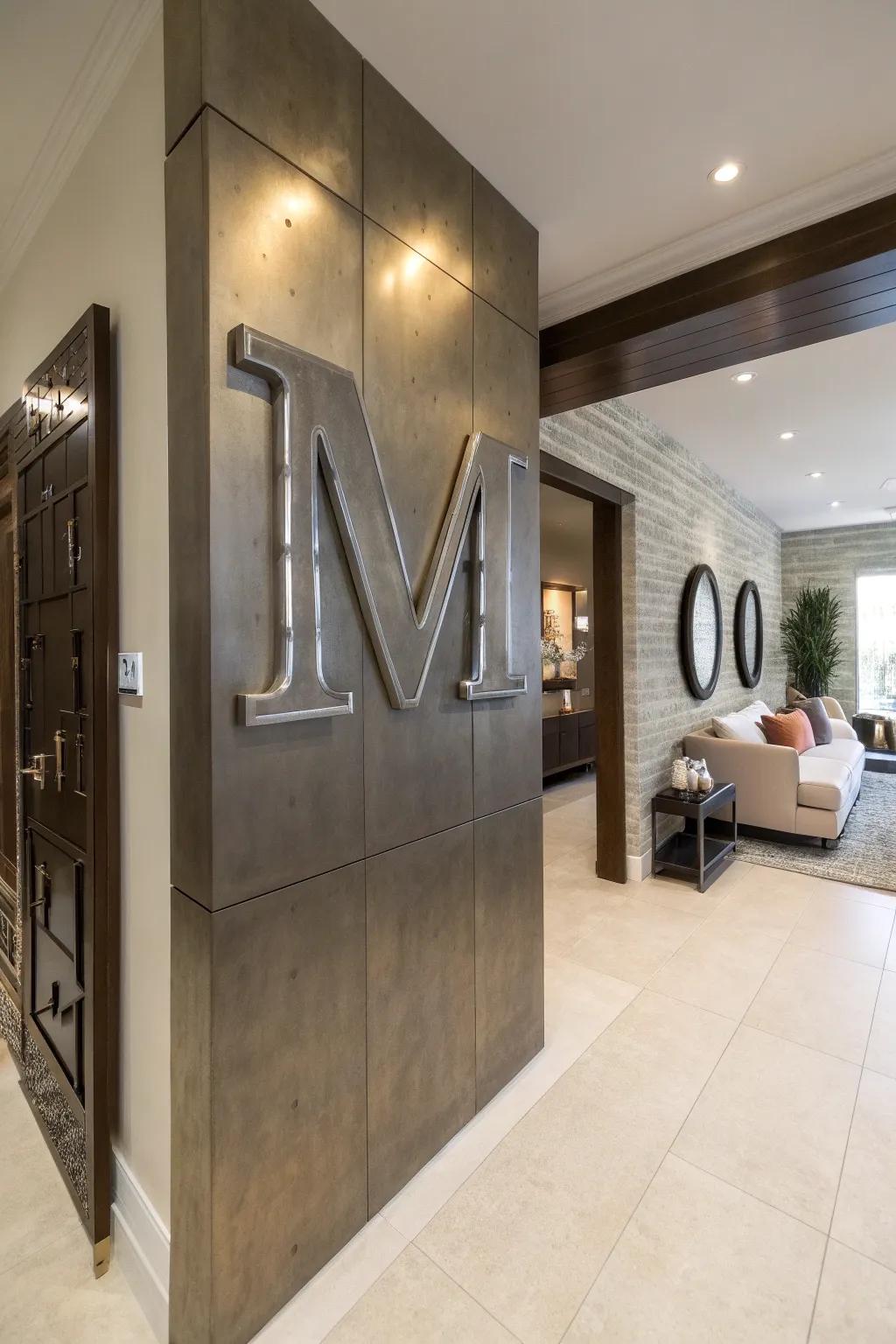 Create an impact with striking monogram wall decor.