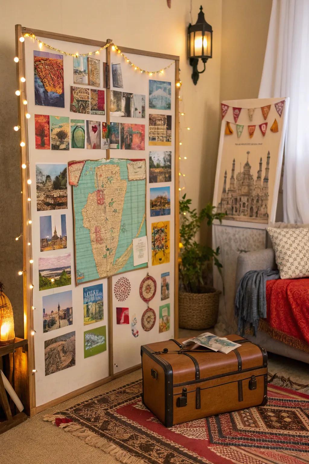 Keep your travel goals alive with a board filled with destinations and cultural inspirations.