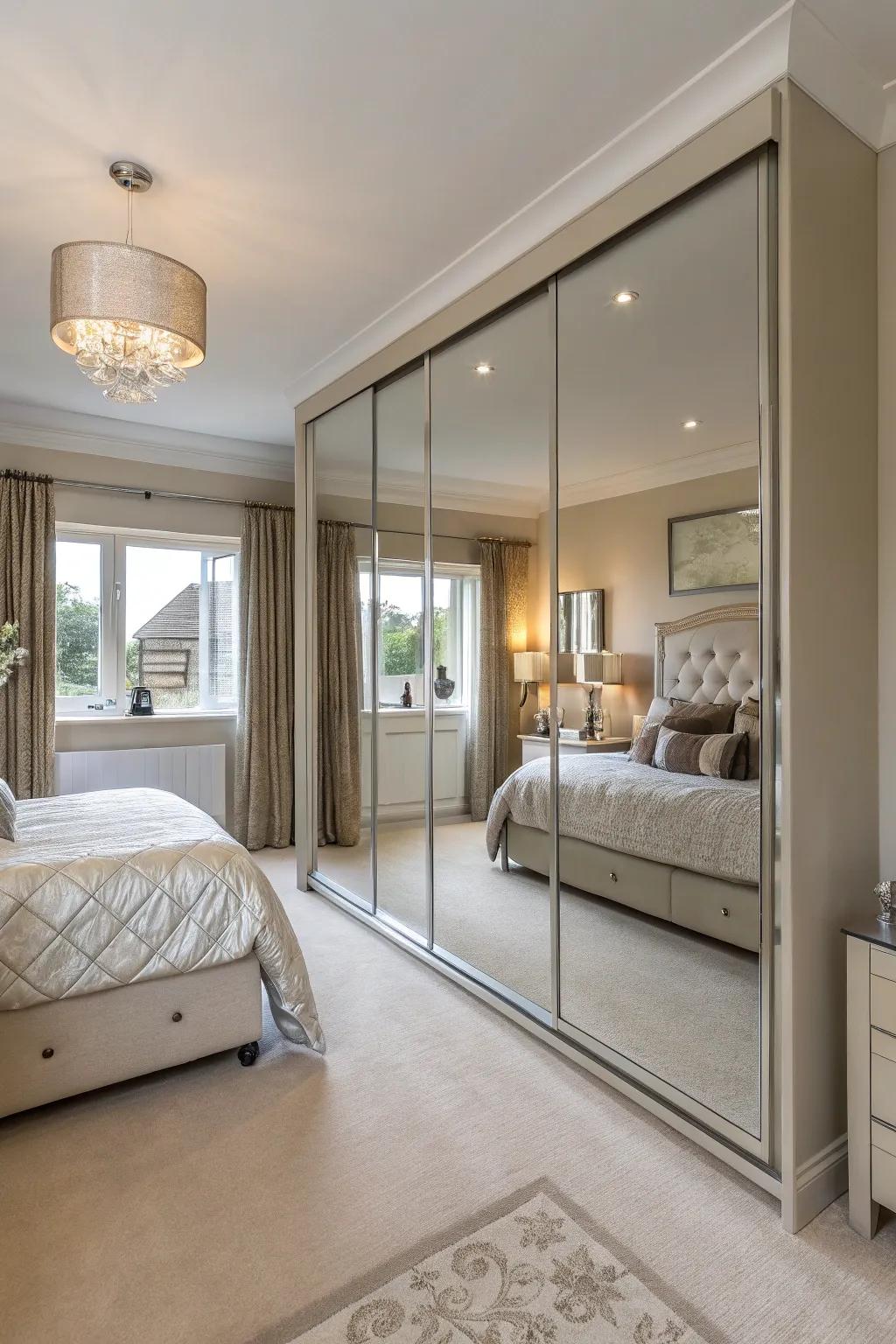 Glassy closets: sophistication meets the appearance of more room.