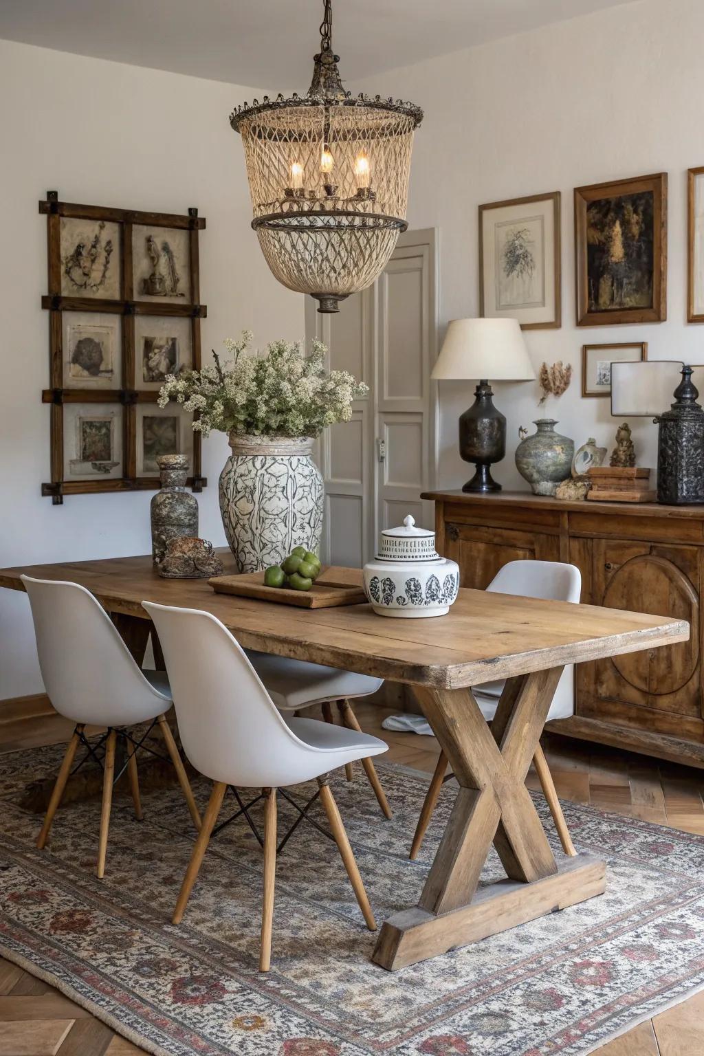 Unite country and contemporary elements for a harmonious design.