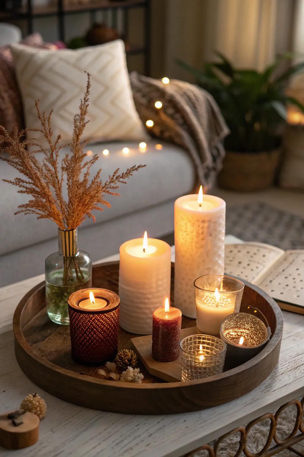 Incorporate candles to impart warmth and appeal to your home.