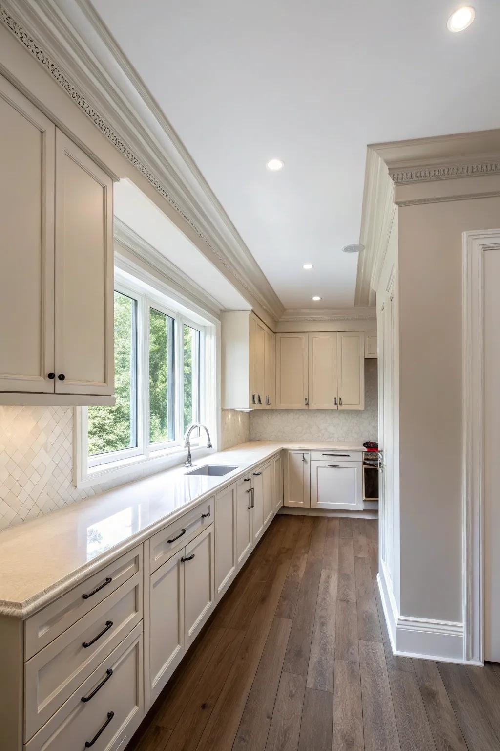 A small gap offers a contemporary and airy sensation.
