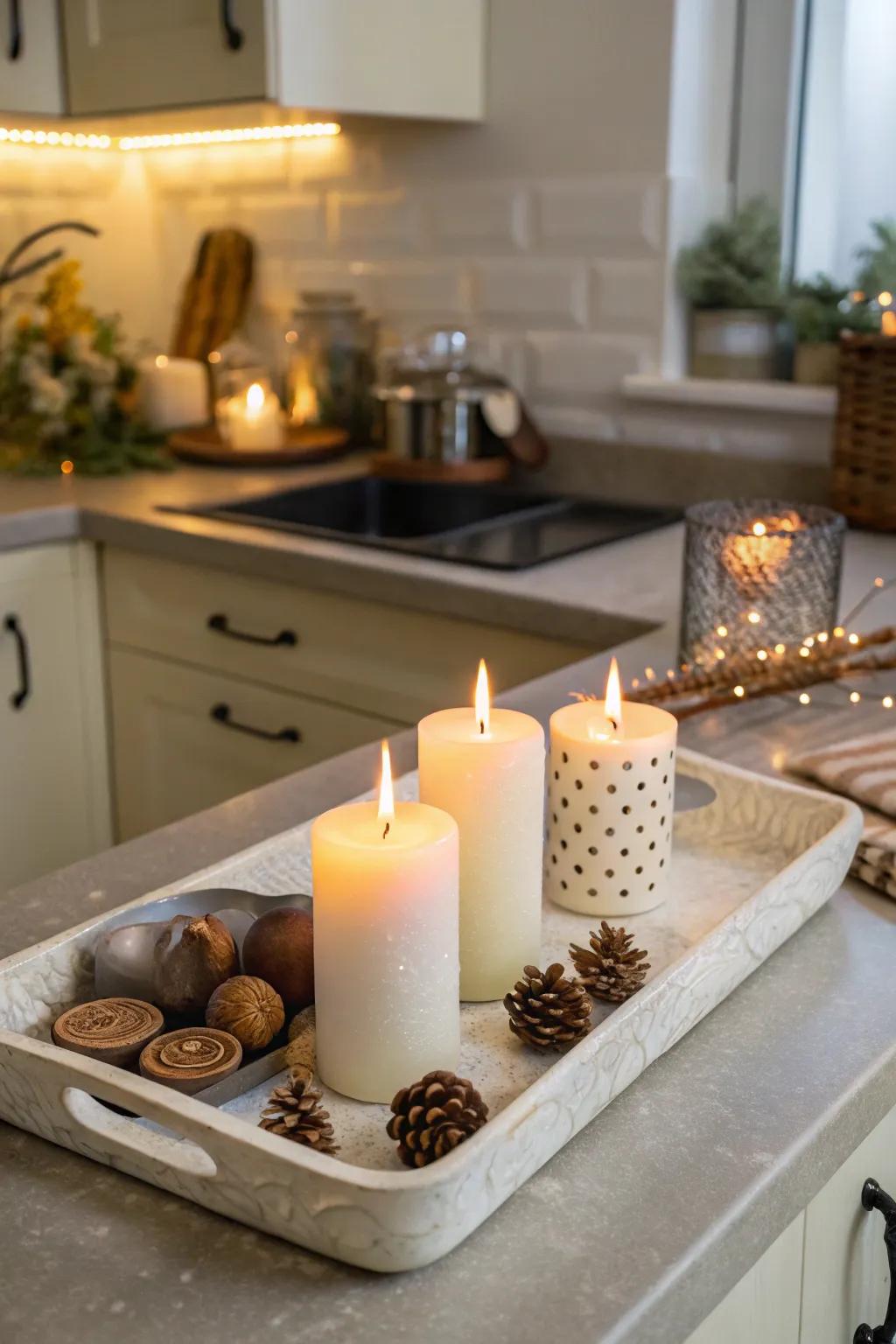 Scented sticks add warmth and elegance to any kitchen setting.