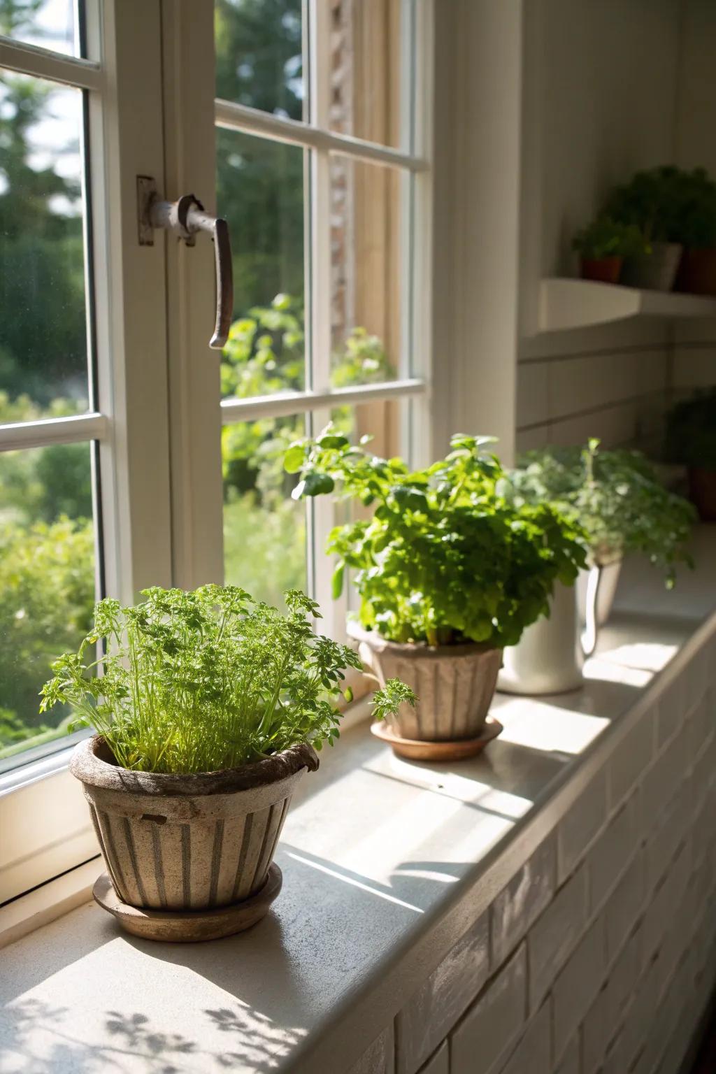 Make the most of your windowsills to cultivate a flourishing herb garden.