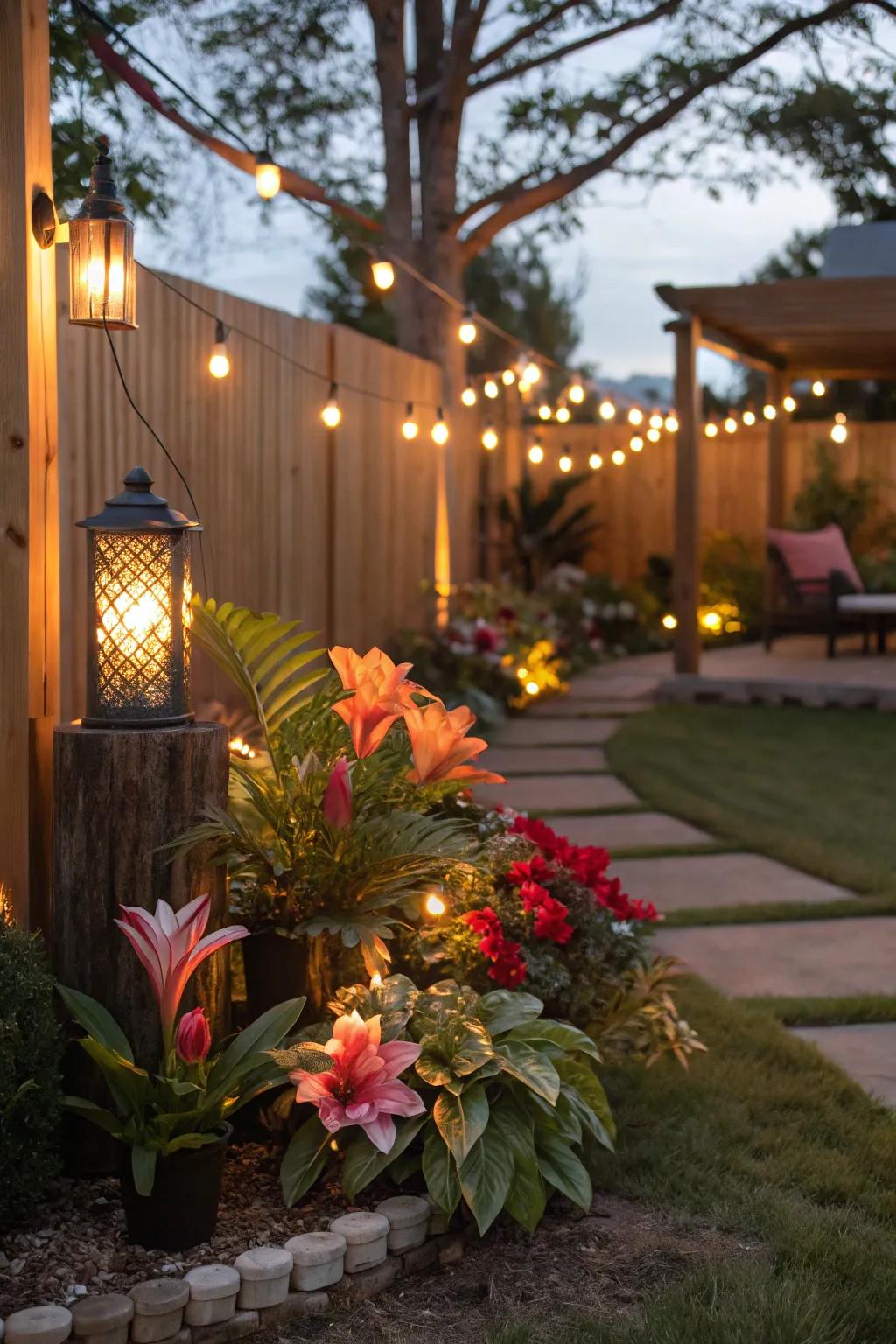 Thoughtful lighting makes your artificial landscape come alive once the sun sets.