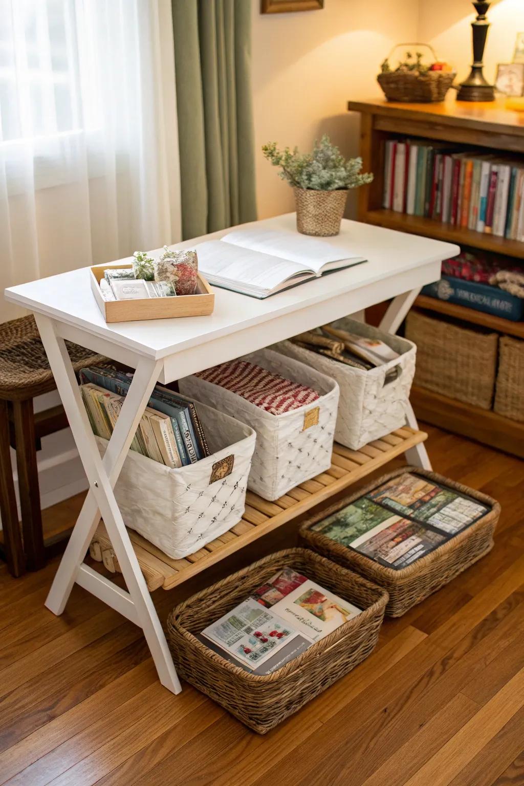 A DIY folding table tailored for functionality.