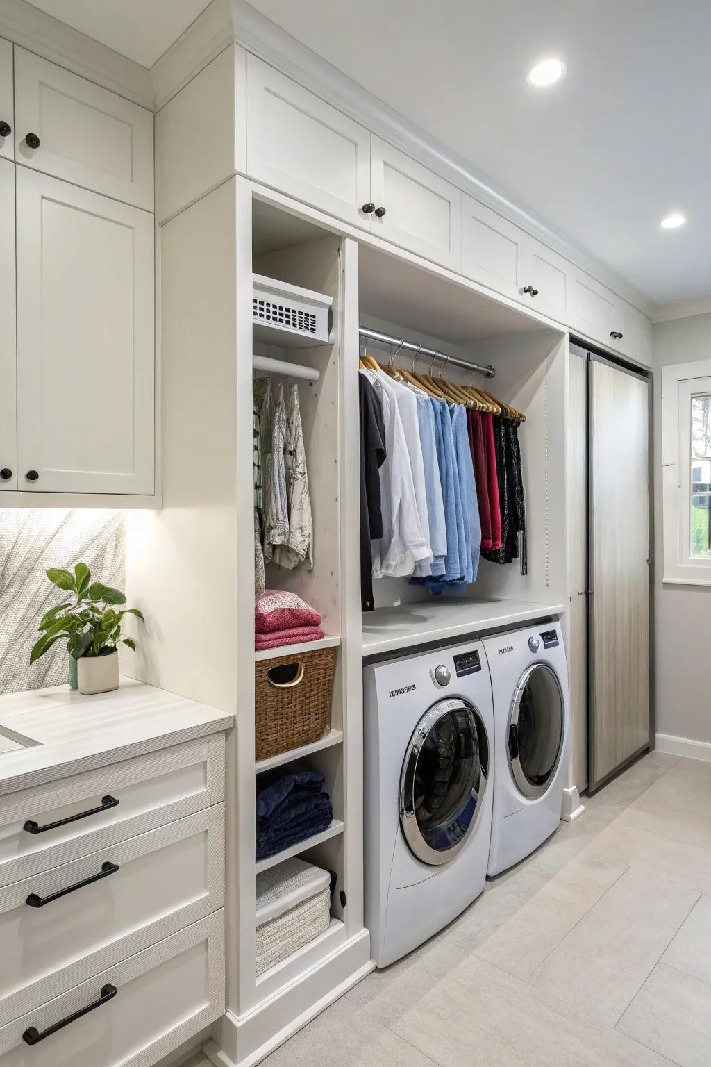Combine functionality with aesthetics by integrating rods into your cabinetry.