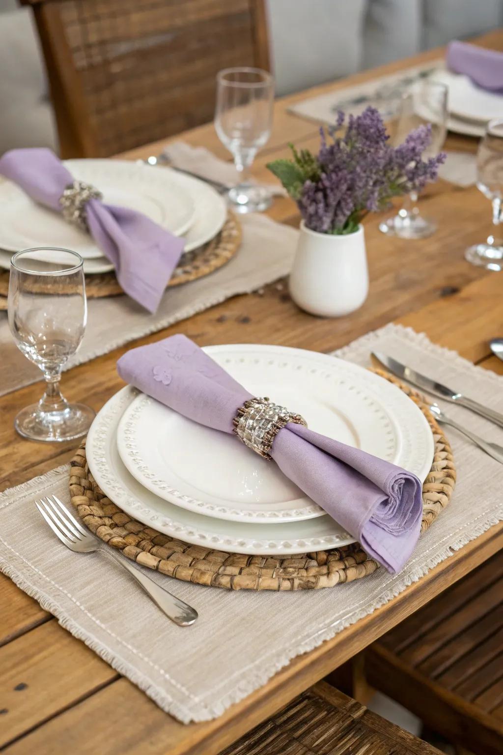 A table decorated with lavender, perfect for memorable celebrations.