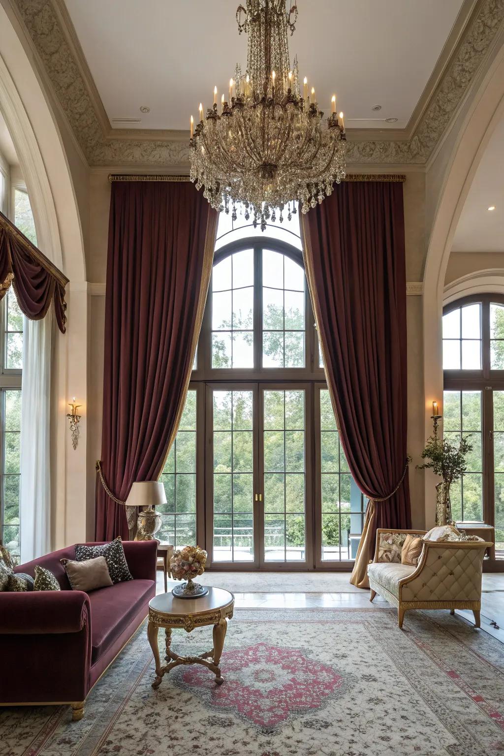 Full-length curtains introduce drama and sophistication to any room.