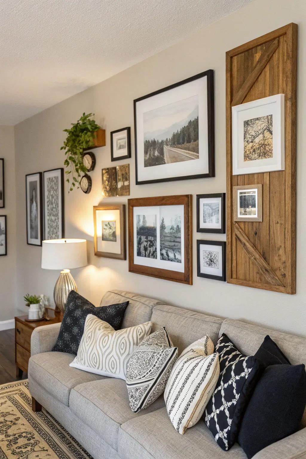 Incorporate diverse display designs to enrich and individualize your photo arrangement.