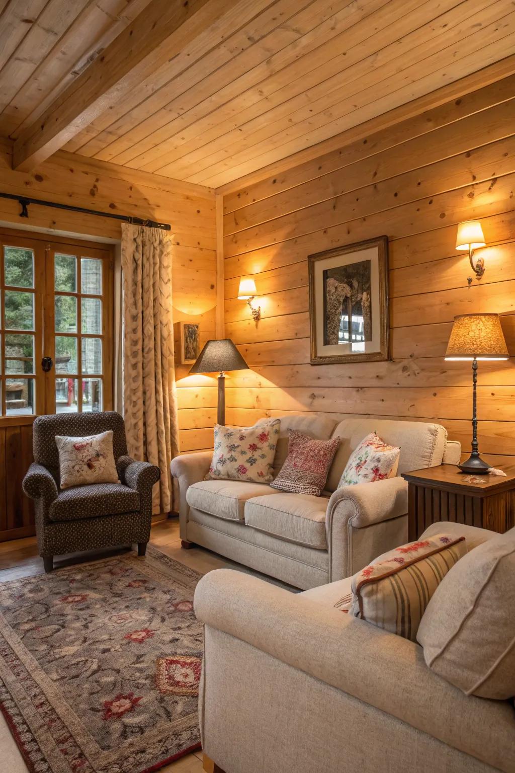 Wood details contribute warmth and a hint of nature to any living space.