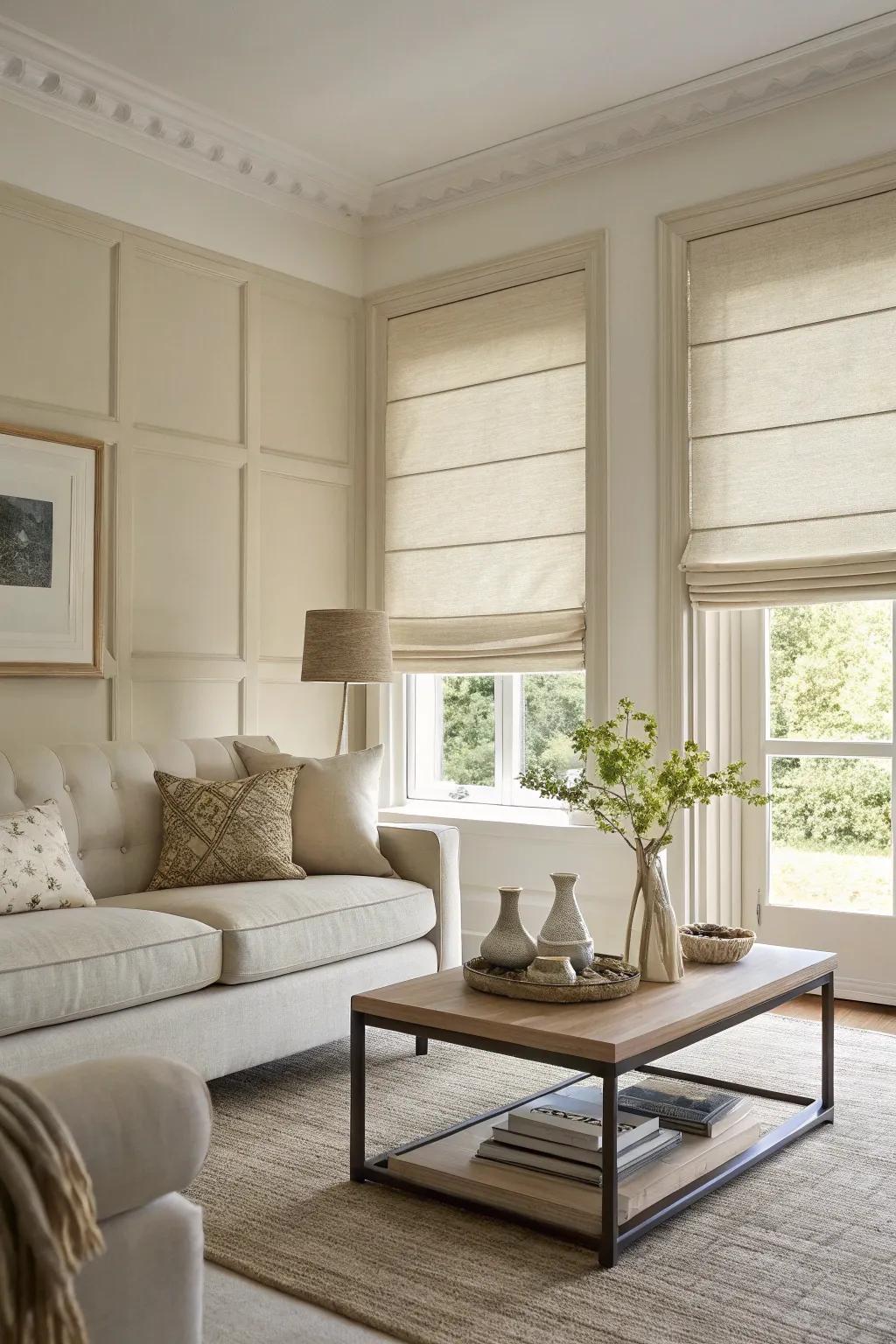 Tailored fabric blinds bring a polished feel to any area.