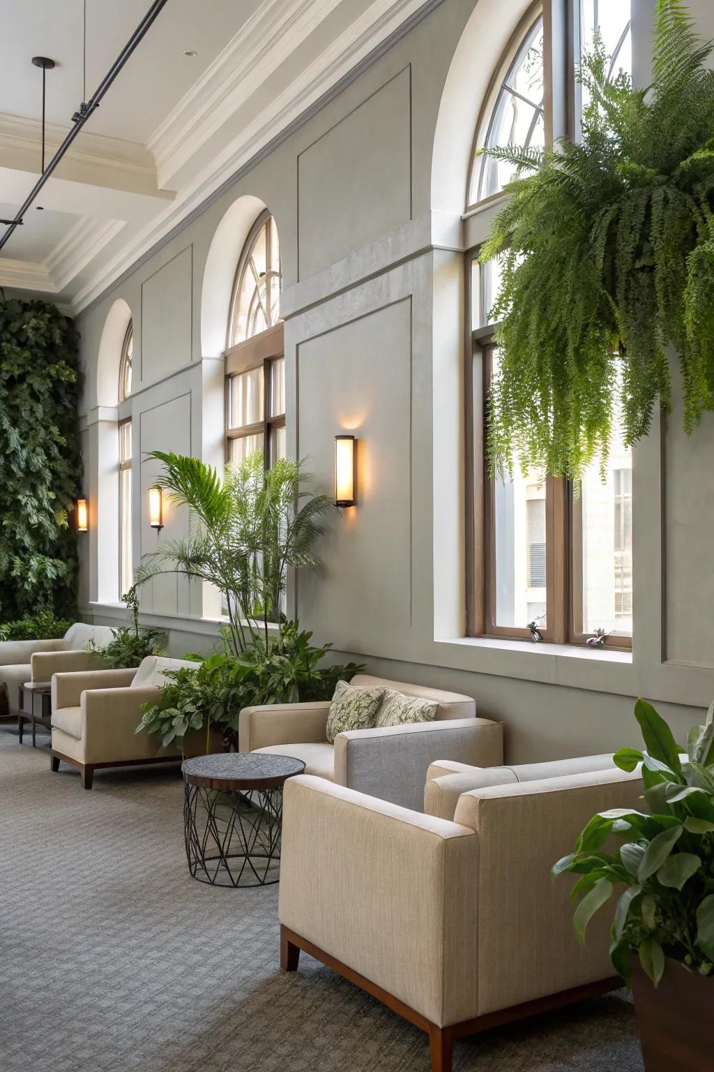Neutral shades cultivate a tranquil and versatile lounge setting.