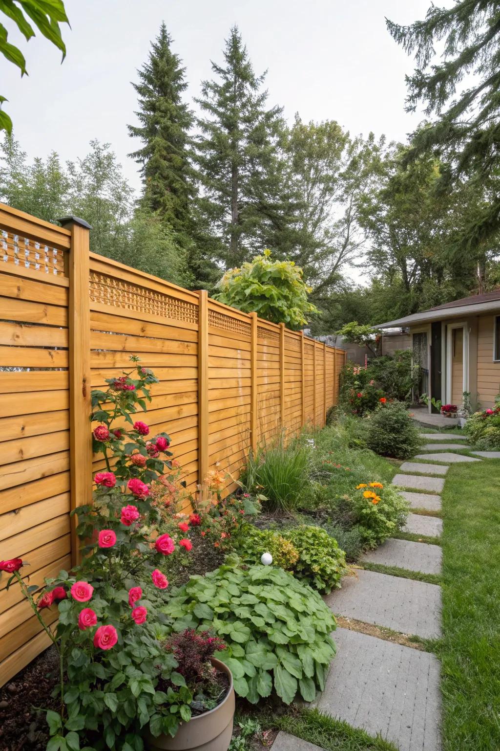 Wood panels provide an attractive and adaptable fencing choice for your garden.