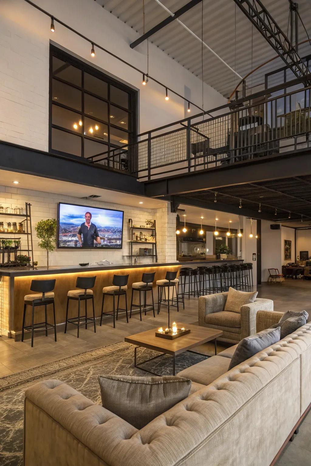 An entertainment hub ideally suited for staging memorable game evenings or viewing movies in style.