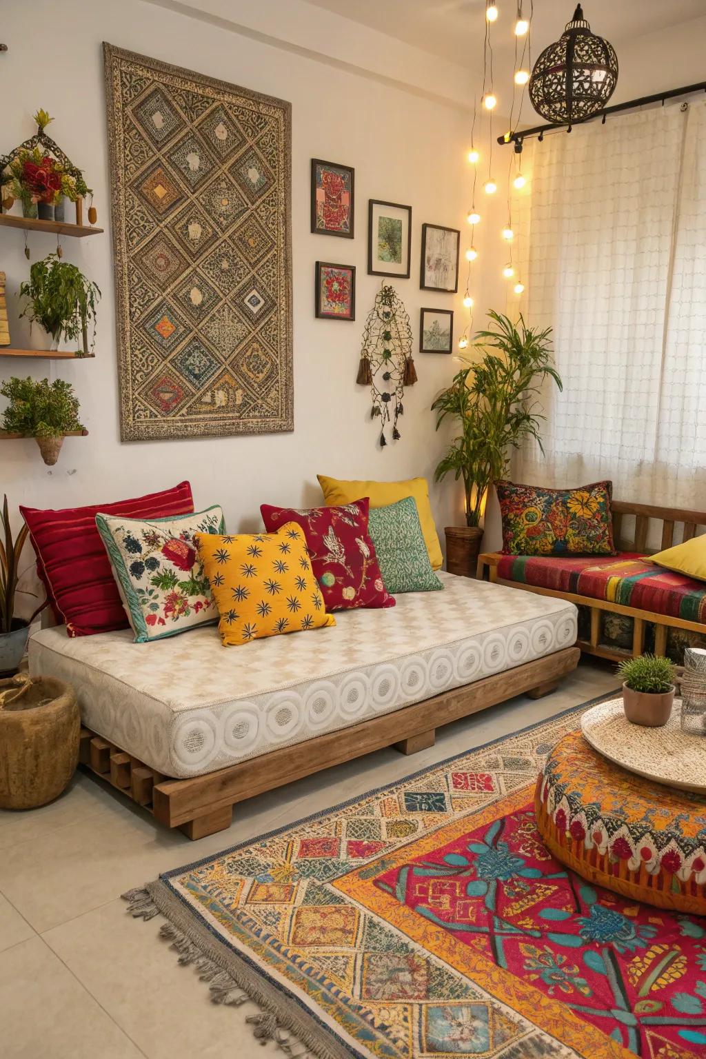 Bring zeal to your area with diverse hues and patterns.