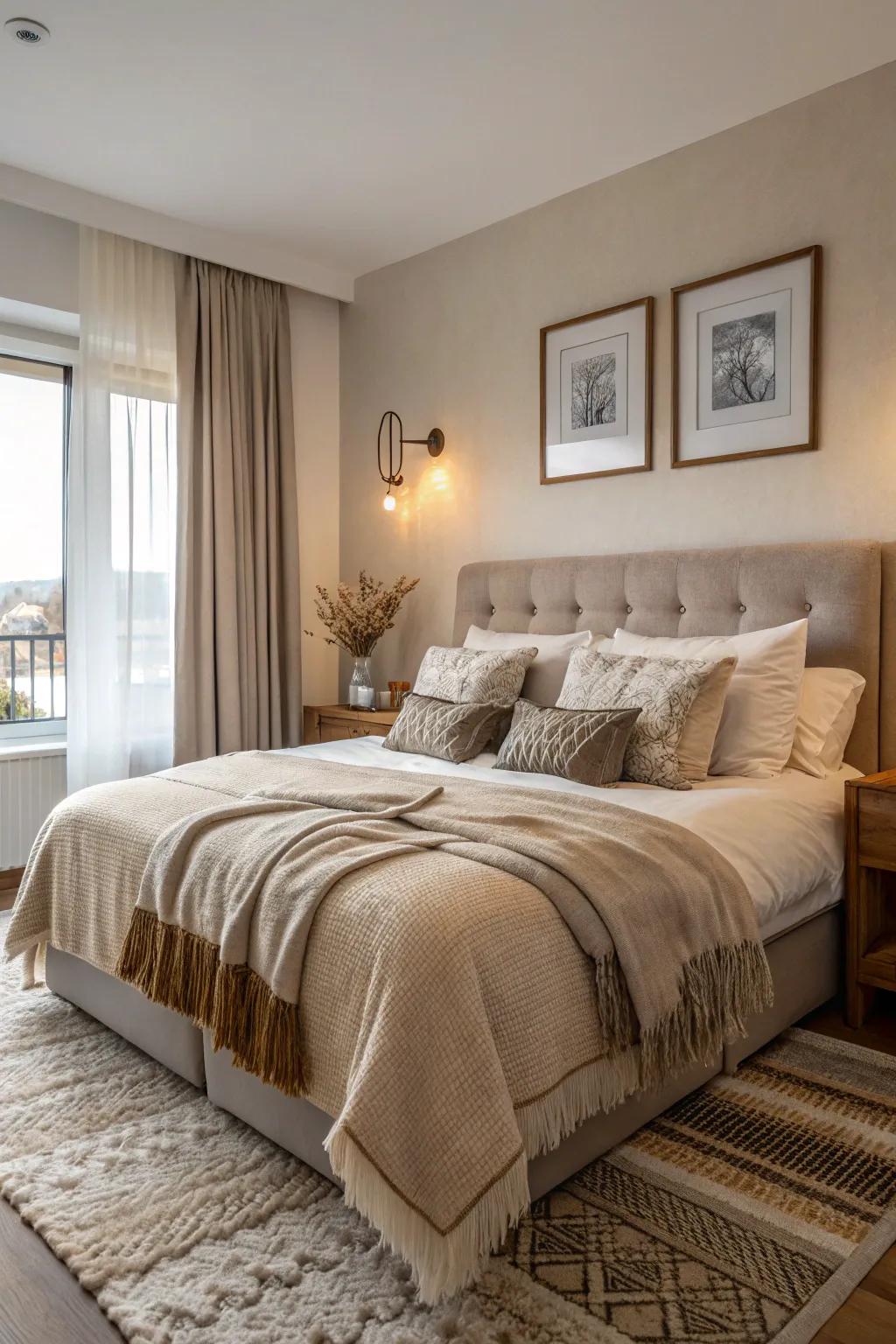 A cozy bedroom that's ideal for rest and relaxation.