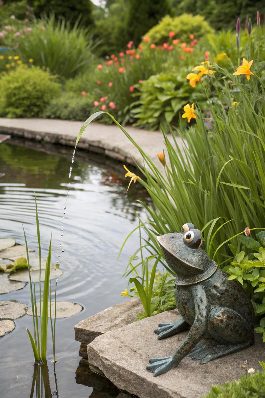 Incorporate a playful element with whimsical metal animal figures.