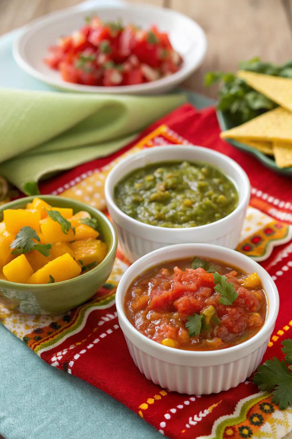 A trio of salsas so there’s something for everyone.