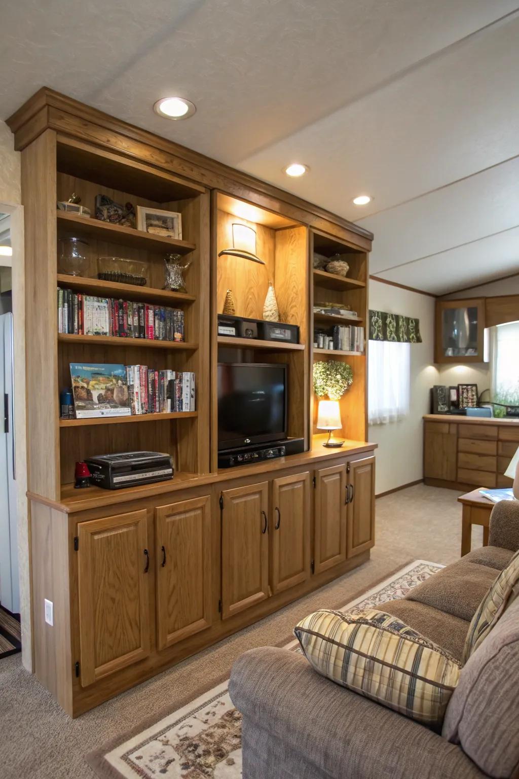 Your mobile home will remain orderly and spacious thanks to clever storage solutions.