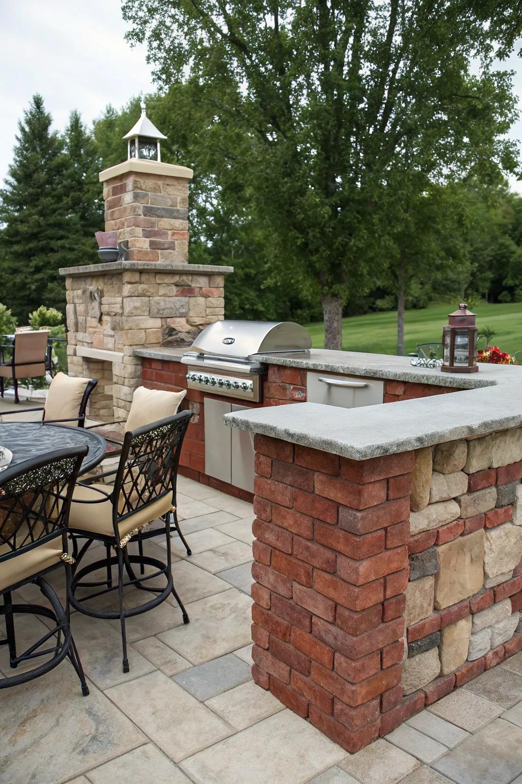 An amalgamation of stone and brick for enduring beauty.