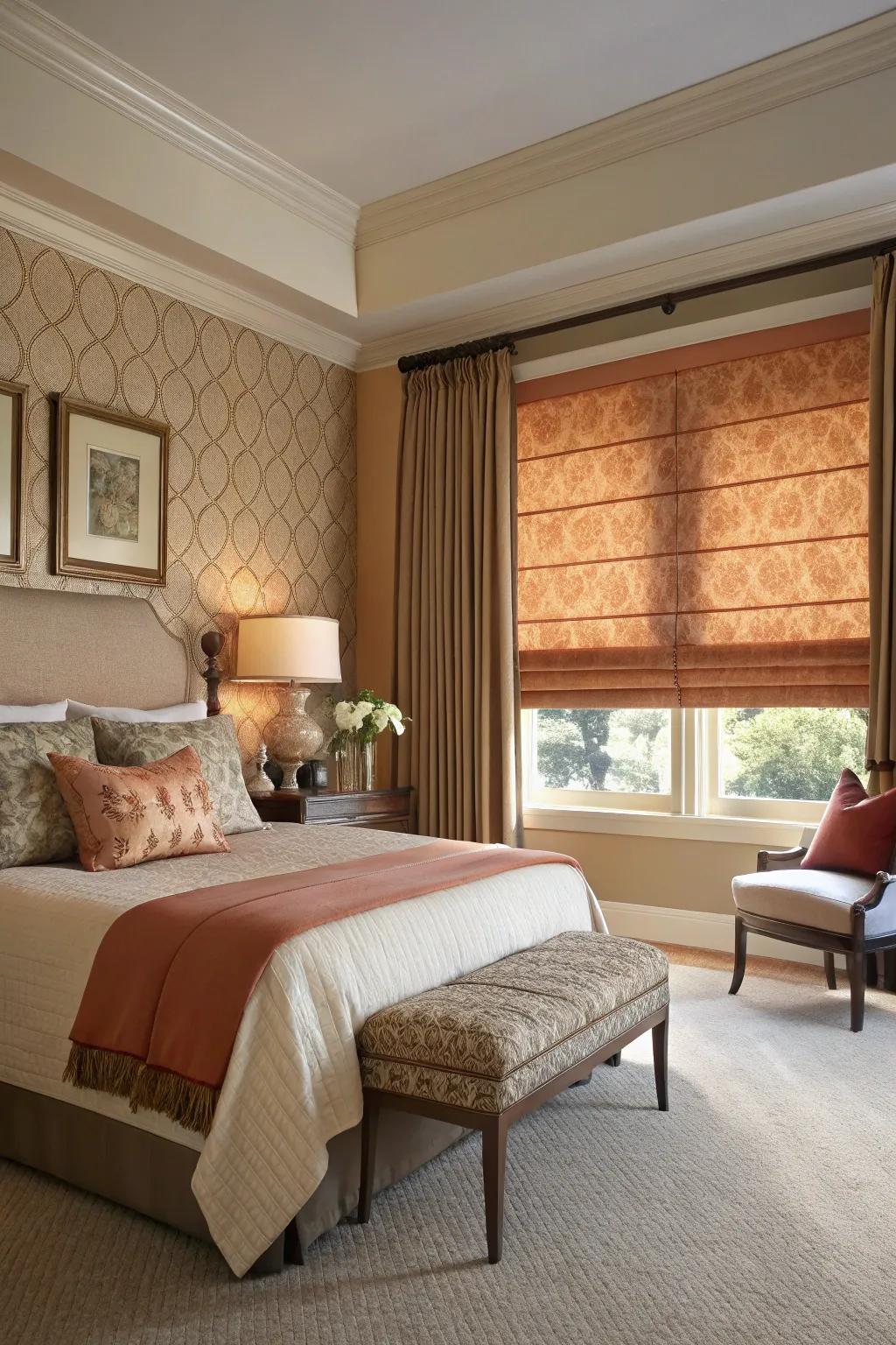 Chic folded blinds for a luxurious vibe