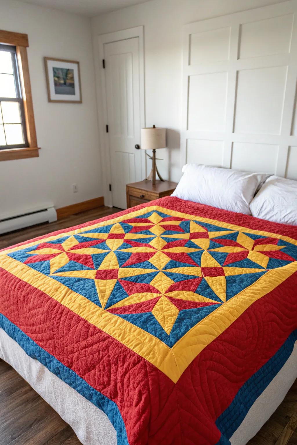 Vivid colors have the power to turn quilts into statement pieces that enliven any space.