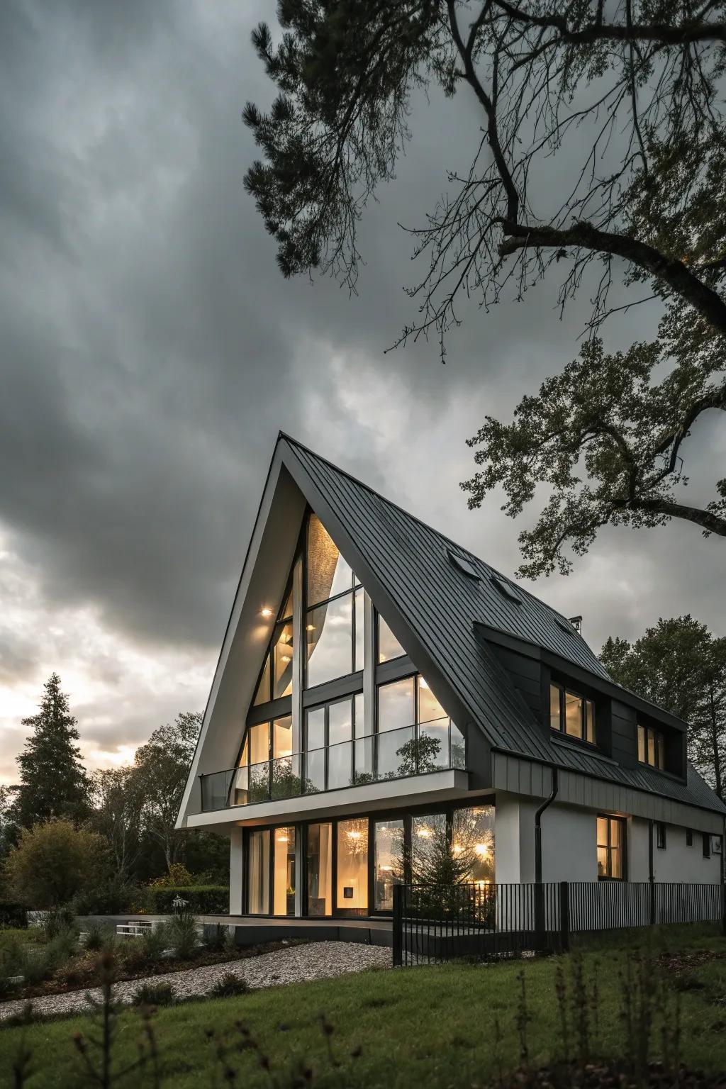 Irregular roofs introduce a lively element to contemporary architecture.