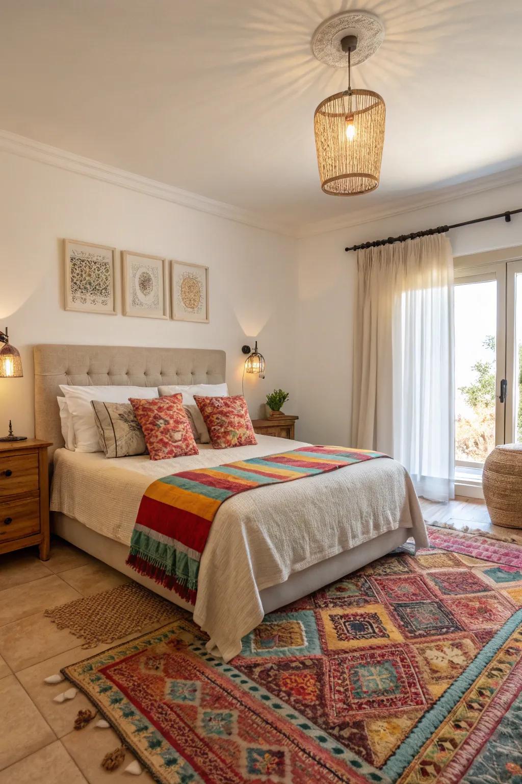 Earthy shades offer a soothing backdrop, while colorful highlights contribute personality.